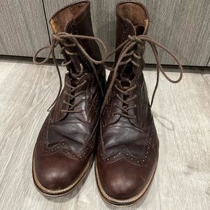 Men's Dark Brown Leather Lace-Up Boots